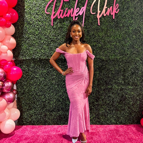 House of CB Dresses House Of Cb Cesca Rose Pink Floral Maxi Dress